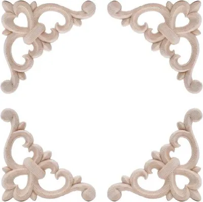 Immagine prodotto di Ornamenti in legno - Decorazioni intagliate nel legno - 4 pezzi - Colori naturali - Legno non trattato