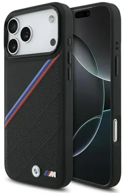 Obrázok produktu pre Puzdro Bmw M Tricolor Metal Logo Magsafe Do Iphone 17 Pro Max - Čierne