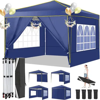 Produktbild von Partyzelttent - Faltzelt - Zelt - Sonnenschutzplane - Wasserdicht - UV-Schutz 50+ - Metallgestell - 3 x 3 Meter