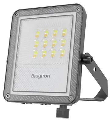 Productafbeelding van Braytron LED-schijnwerper, 10W, 1100 lm, 3 kleurtemperaturen (3000K-6500K), IP65, buitenverlichting, zwart
