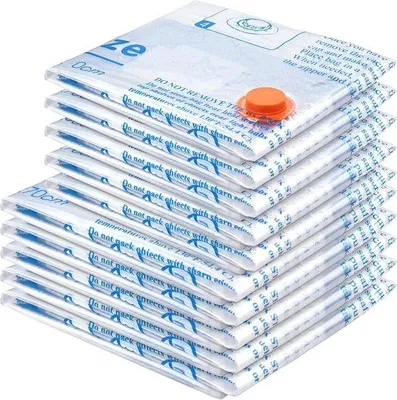 Produktbild von Famanu Vakuum Aufbewahrungsbeutel 10er Set (5 Jumbo - 5 Groß) - platzsparende Versiegelungsbeutel