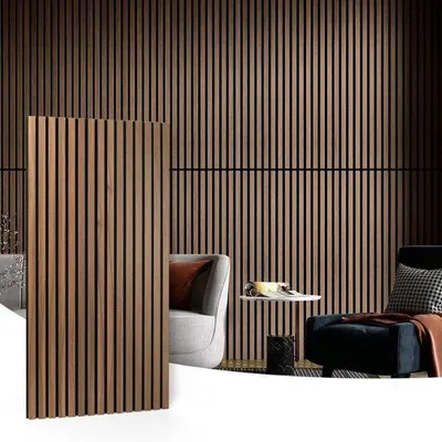 Produktbild von Famanu Akustikpaneel 3D-Panel mit Holzlamellen - Walnuss 144㎡