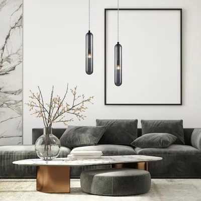 Obrázok produktu pre Závesná lampa PAX, čierna, 1xG9x9W, sklo, rozmery: 148x8x8 cm, IP20, Milagro
