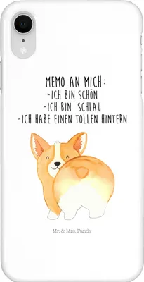 Produktbild von Mr. & Mrs. Panda Iphone XR Handyhülle Corgi Po - Weiß - Geschenk, Hund, Sprüche, Premium Kunststoff, Niedlich, Motivation, Positiv, Handy Case, Corgie