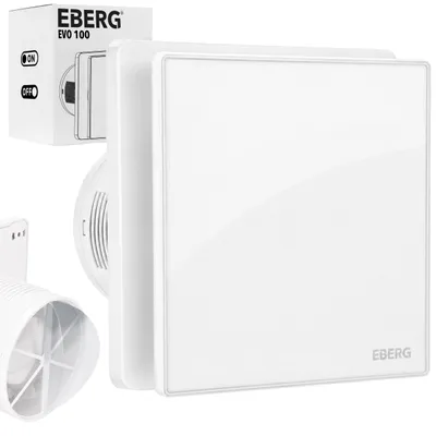 Zdjęcie produktu dla EBERG EVO 100 Wentylator Łazienkowy 100 mm Klapa Zwrotna Biały