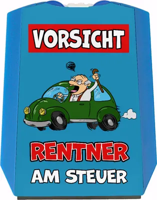 Produktbild von Vorsicht Rentner am Steuer Parkscheibe mit 2 Einkaufswagenchips
