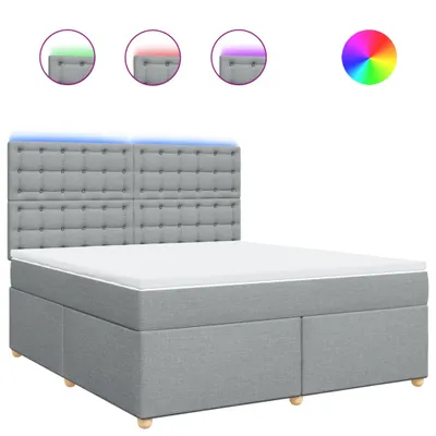 Produktbild von vidaXL Boxspringbett mit Matratze Hellgrau 180x200 cm Stoff