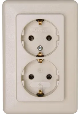 Produktbild von Kopp Europa cremeweiß UP Antenne Dimmer Schalter Steckdose Rahmen Taster TAE UAE Schutzkontakt-Steckdose, 2-fach