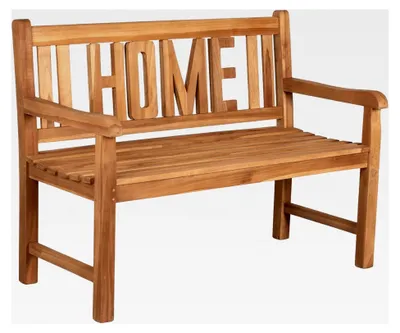 Produktbild von Gartenbank aus Teakholz | Holzbank mit Rückenlehne | Friesenbank für den Außenbereich | 2-Sitzer 120x60x94 cm | Teakmassiv & wetterfest für Garten, Balkon, Terrasse | Parkbank zum Entspannen
