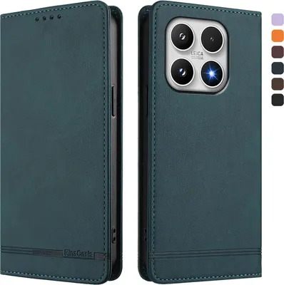 Immagine prodotto di Custodia per Xiaomi 17, custodia retro in Finto cuoio con supporto e slot per carte Verde