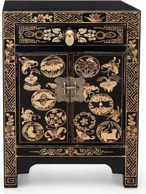 Produktbild von Fine Asianliving Chinesischer Schrank Chinesische Nachttisch Chinesische Nachtkommode Chinesische Nachtschrank Orientalische Möbel Chinesische Beistelltisch