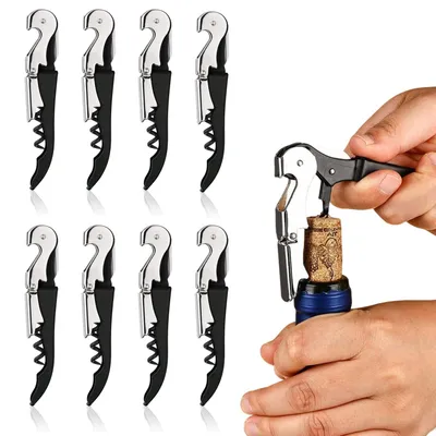 3-in-1 Korkenzieher 8er Set, Edelstahl, Flaschenöffner, Weinöffner
