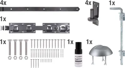 Immagine prodotto di Alberts 302092 Serie di raccordi DURAVIS® , per cancelli a due ante, in tre colori, con rivestimento duplex diamantato nero