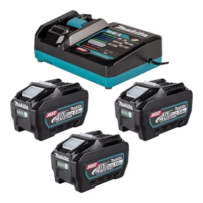 Obrázok produktu pre Súprava zdroja energie Makita 3x BL 4050 F batéria 40 V max. 5,0 Ah XGT + nabíjačka DC 40 RA