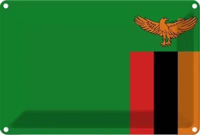 Produktbild von vianmo Blechschild 20x30 cm Sambias Zambia Flagge Fahne Wappen