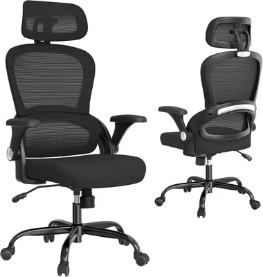 Obrázok produktu pre Ergonomická kancelárska stolička, kancelárska stolička s nastaviteľnou opierkou hlavy, nastaviteľná výška, kancelárska stolička, ergonomická kancelárska stolička, herná stolička, nosnosť 150 kg