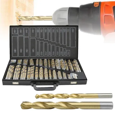 Produktbild von Vigevee Spiralbohrer 230 tlg Stahlbohrer Metallbohrer 1- 13mm  Spiral-Bohrer Holz HSS TITAN Bohrer Set DIN338