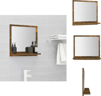 Obrázek produktu pro vidaXL Koupelnové zrcadlo kouřový dub 40x10,5x37 cm materiál na bázi dřeva - Koupelnové doplňky
