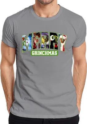 Produktbild von Merry Grinchmas Grinch Weihnachten lustig Geschenk Retro Herren T-Shirt, Grau, XXL