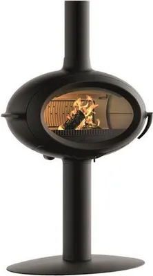 Image de Poêle à bois BRIO SUR PIED - 7 kW - Rdt: 76% - B. 50 cm - 100% Fonte anthracite