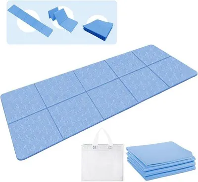 Produktbild von Yoga-Matte – Faltbare Yoga-Matte, 72 x 24 x 0,5 cm – Anti-Rutsch-Reisematte, tragbare Fitnessmatte mit Tragetasche für Yoga, Sport und Reisen