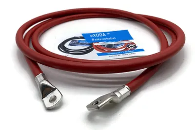 Zdjęcie produktu dla Kabel akumulatorowy Exoda, 50 mm², 2,5 m, z końcówkami M8 i M10, elastyczny, do samochodów, łodzi i motocykli