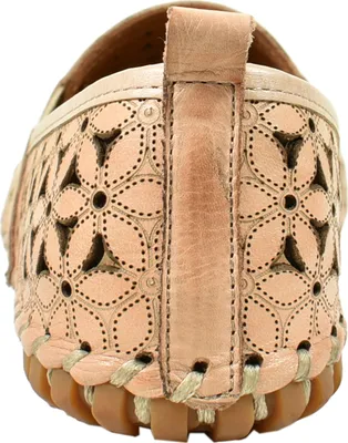 Produktbild von Gemini leichte Damen Slipper Leder Mokassin mit florales Lochmuster 031174-02, Größe:39 EU, Farbe:Orange