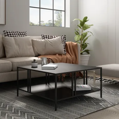 Zdjęcie produktu dla Stolik kawowy 'Kumlinge' metalowy 40x80x80 cm czarny