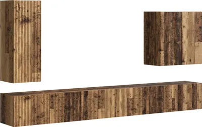 Productafbeelding van vidaXL TV-wandplanken set, 6 stuks, gerecycled hout