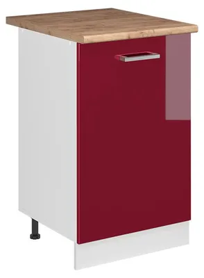Obrázek produktu pro Spodní skříňka kuchyňské linky Vicco R-Line Červená vysoký lesk/Bílá 50 cm pracovná doska Dub Goldkraft, Model 70133