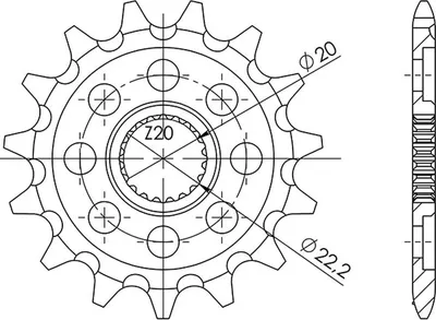 Immagine prodotto di Pignone Passo 520 - Z 13 Denti (Dis.21309)
