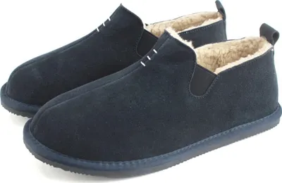 Image de Eastern Counties Leather - Bottes d'intérieur "David" pour hommes, daim EL465 (42 EU) (Bleu marine)