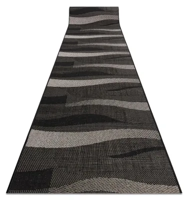 Image de TAPIS DE COULOIR SIZAL FLOORLUX modèle 20212 noir / argentin 100 cm beige 100x310 cm