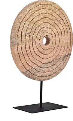 Produktbild von EGLO LIVING Skulptur mit Sockel Hokuta, Deko für Wohnzimmer, Tischdeko aus Holz in Natur und Metall in Schwarz, Wohnzimmerdeko, Dekofigur 35,5 cm