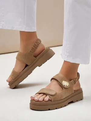 Obrázek produktu pro Dámské sandály Royalfashion Callisto hnědé ekologická kůže platforma, velikost 40