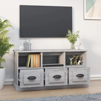 Produktbild von TV-Schrank Grau Sonoma 100x35x50 cm Holzwerkstoff , TV-Schränke Design 2024