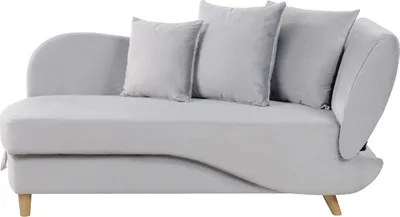 Produktbild von BELIANI Chaiselongue Rechtsseitig Hellgrau Samtstoff mit Bettkasten Dekokissen Modern Récamiere Liegesofa Sitzmöbel Wohnzimmer Jugendzimmer