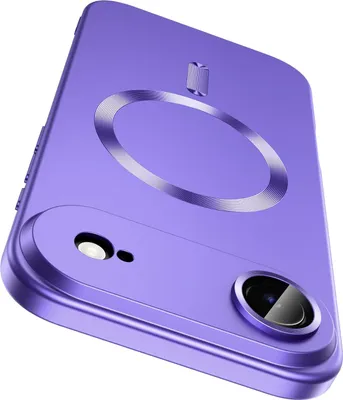 Immagine prodotto di Custodia magnetica per iPhone Air, custodia protettiva in silicone opaco con protezione per la lente, compatibile con MagSafe Purple