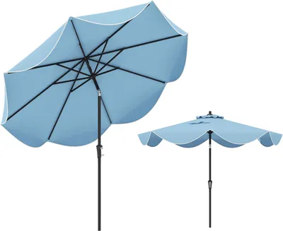 Zdjęcie produktu dla KOMFOTTEU parasol ogrodowy z osłoną przeciwsłoneczną i regulowanym kątem nachylenia, parasol na taras z korbką, parasol na taras, piknik, do kawiarni, φ270 x 245 cm