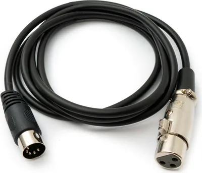 Produktbild von SYSTEM-S Audio Kabel 150 cm XLR 3 polig Buchse zu DIN 5 polig Stecker Adapter in Schwarz