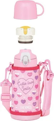Immagine prodotto di Termos per bambini con due tappi - rosa 600 ml