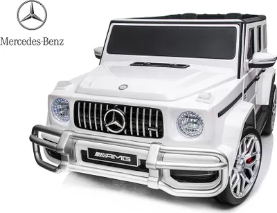 Produktbild von Lizenz Kinder Elektro Auto Mercedes AMG G63 2 Sitzer 4x 35W 12V 7Ah Weiß