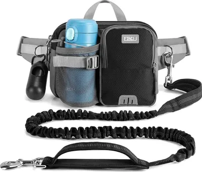 Produktbild von ETACCU Joggingleine Hunde mit Bauchgurt, Elastische Reflektierende Laufleine 124-180 cm