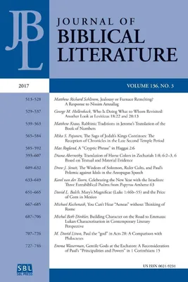 Produktbild von Journal of Biblical Literature 136.3 (2017)