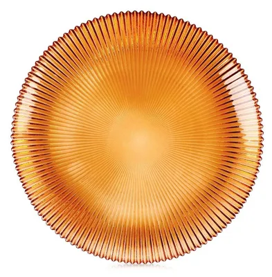 Zdjęcie produktu dla Talerz deserowy szklany bursztynowy 21 cm