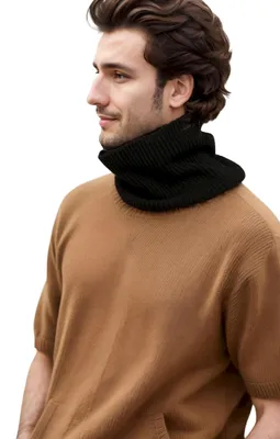 Produktbild von Prettystern Rippstrick Herren Damen Kaschmir Loop-Schal Cashmere Krageneinsatz R