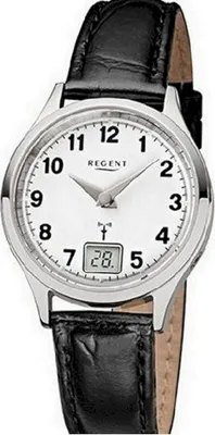 Produktbild von Regent Damen Funkuhr FR-192 Leder schwarz
