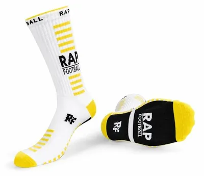 Immagine prodotto di Calzini sportivi Rap Football con logo neon, colore bianco, taglia 39–42