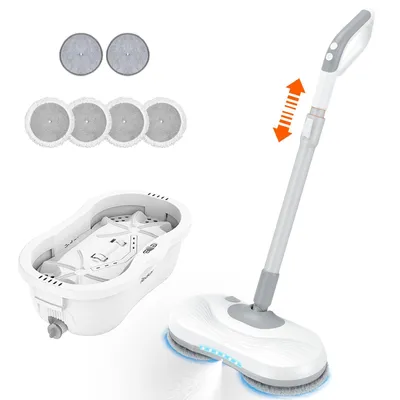 Produktbild von Redkey M1 Kabelloser Bodenwischer, Elektrischer Wischmopp, Bodenwischer mit 250ml Wassertank, Reinigen LED und Wasser-Sprühfunktion