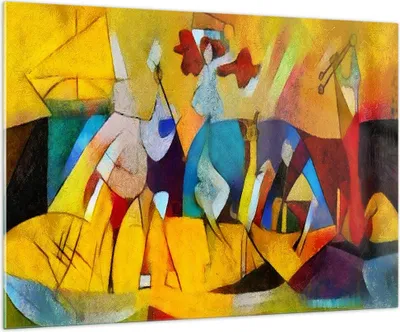 Produktbild von Bilder auf glas - Abstraktion modern - 100x70cm - Glasbilder - Wandbilder - Kunstdruck - zum Aufhängen bereit - Wanddekoration aus Glas - Glas Bilder - Wandbild auf Glas - Einteilig - GAA100x70-3455